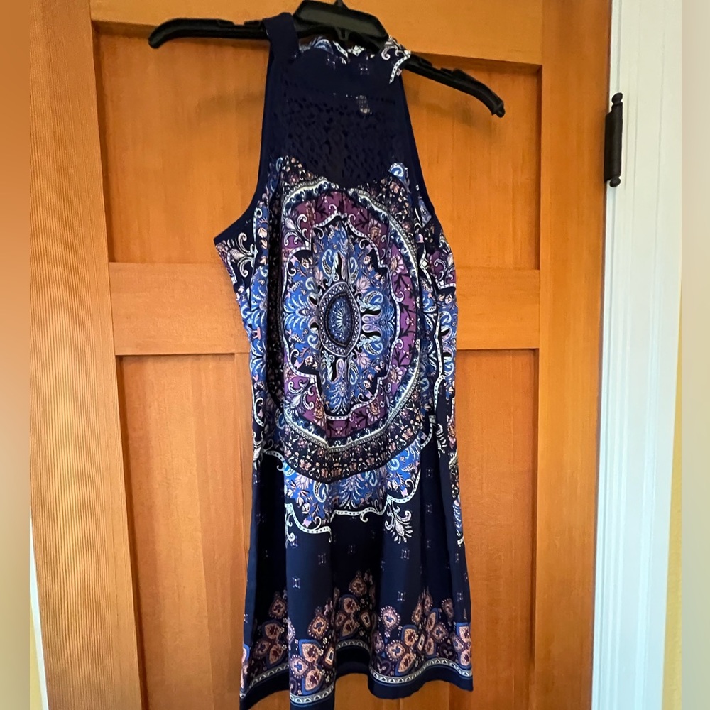 Xhilaration blue halter style dress size small